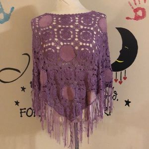 Crocheted fringe overlay